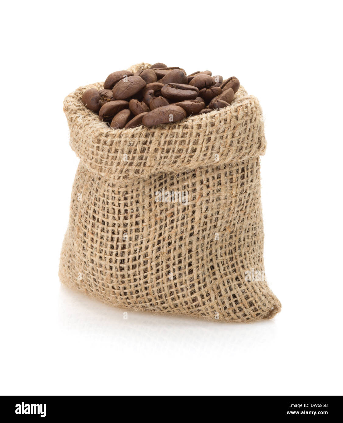 coffee beans in bag isolated on white background Stock Photo - Alamy