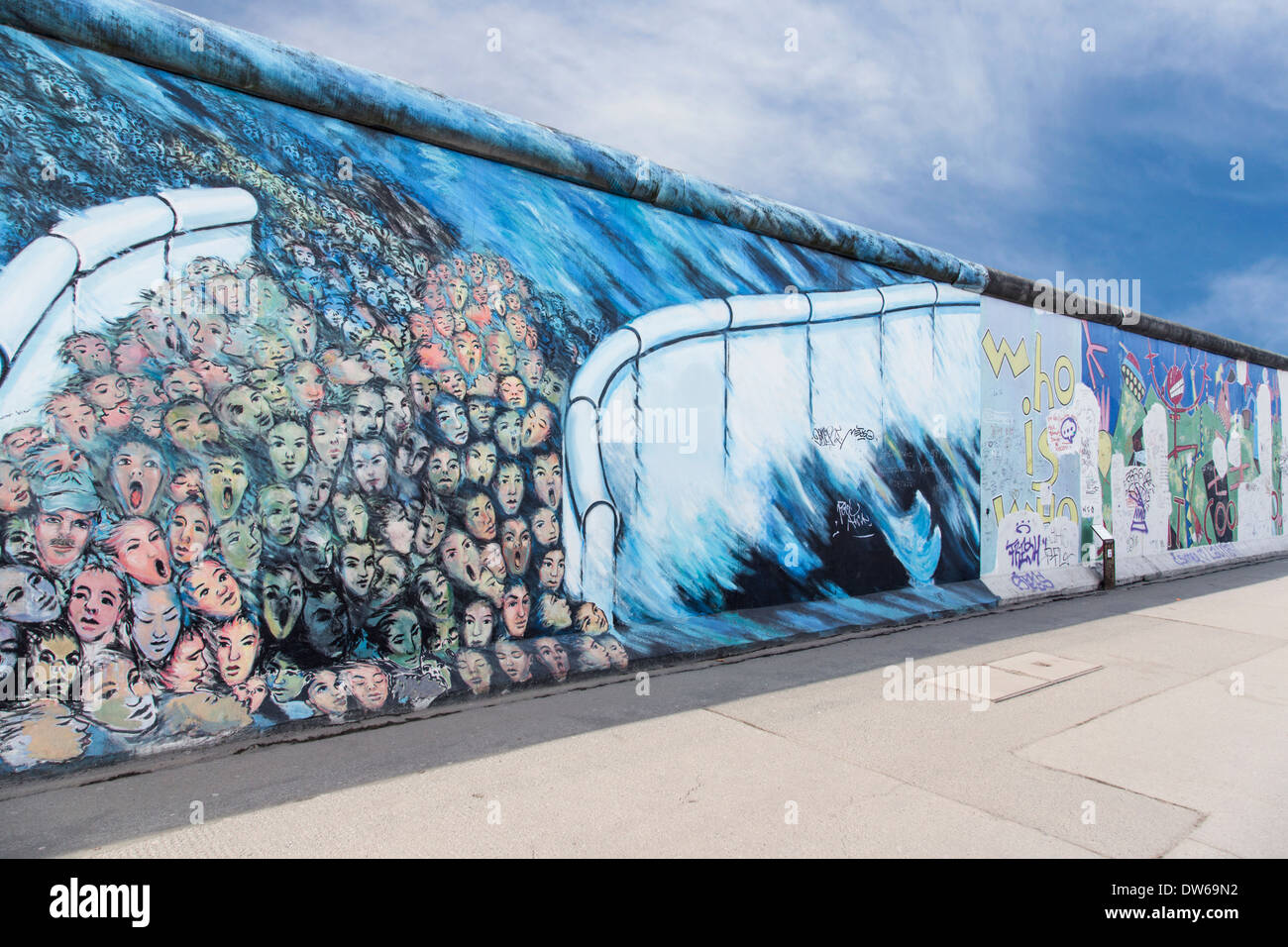 Historic Berlin wall graffiti Stock Photo