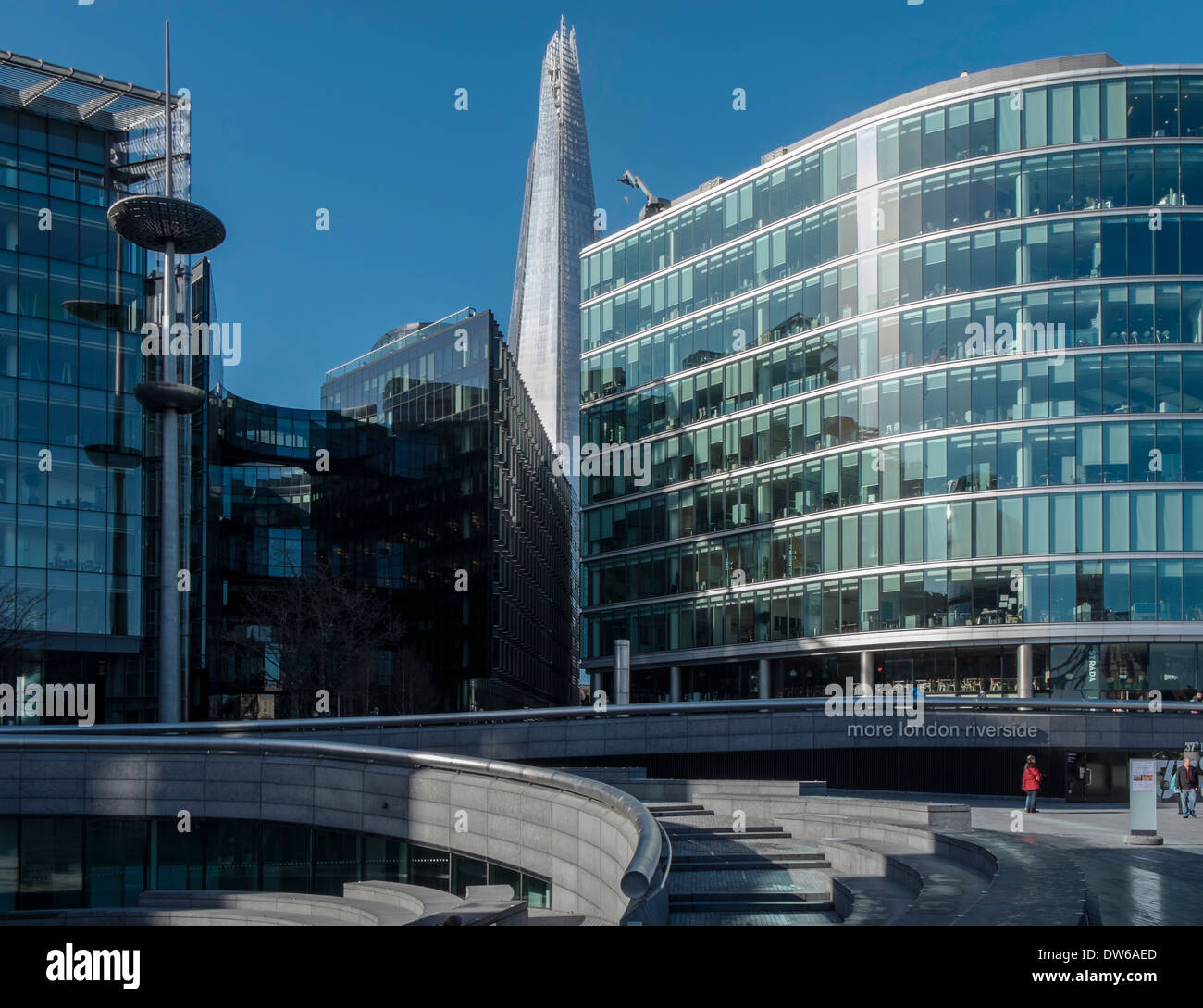 A view of The Shard between office buildings. Stock Photo