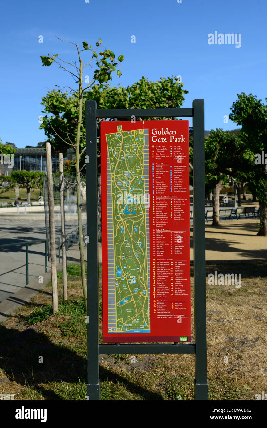 Golden Gate Park Map - Map Sign Golden Gate Park San Francisco California Signs Directions DW6D62