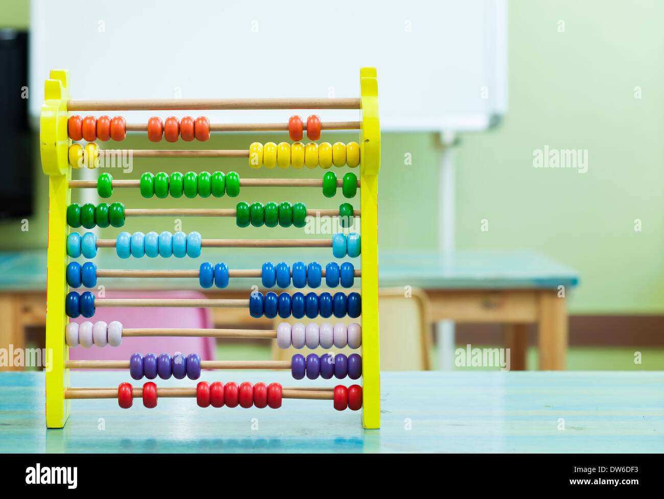 Abacus in a children's classroom. Stock Photo