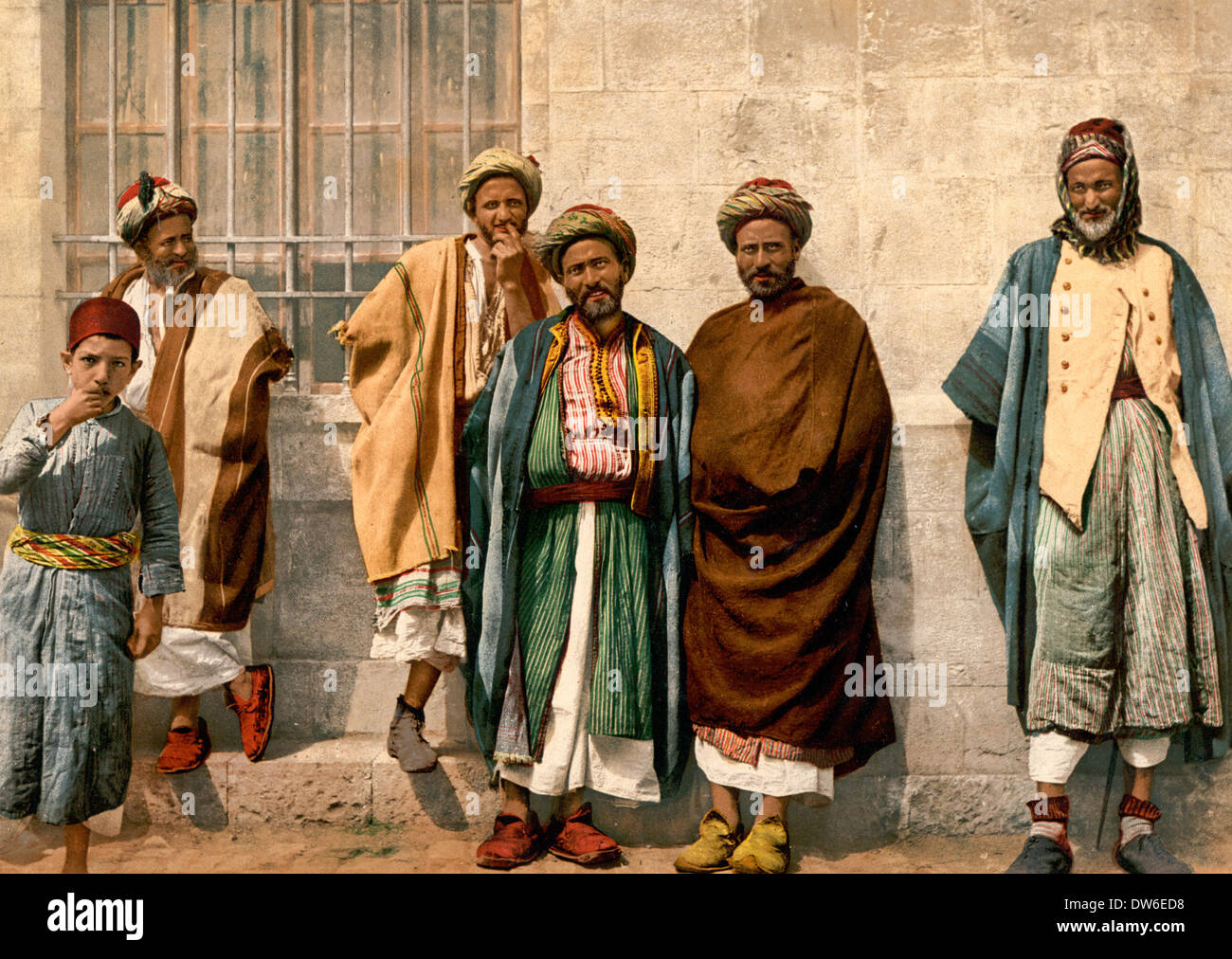 Peasants of the neighborhood of Bethlehem, Holy Land, (i.e., West Bank), circa 1900 Stock Photo