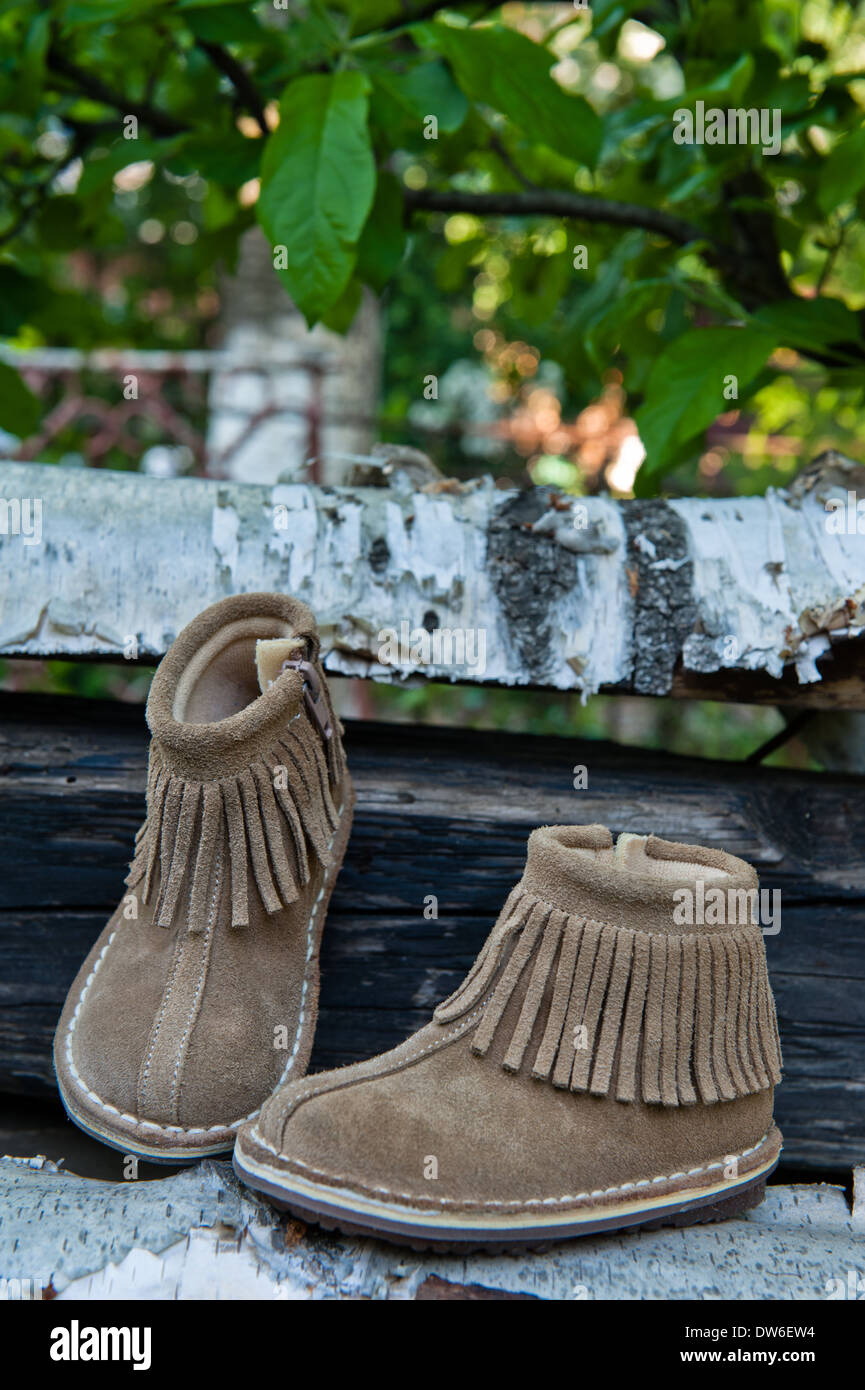 Baby brown shoes Stock Photo - Alamy