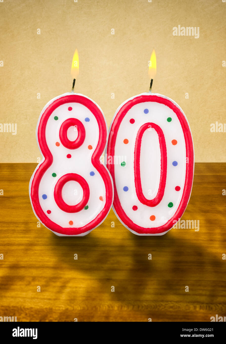 Happy birthday number 80 greeting hi-res stock photography