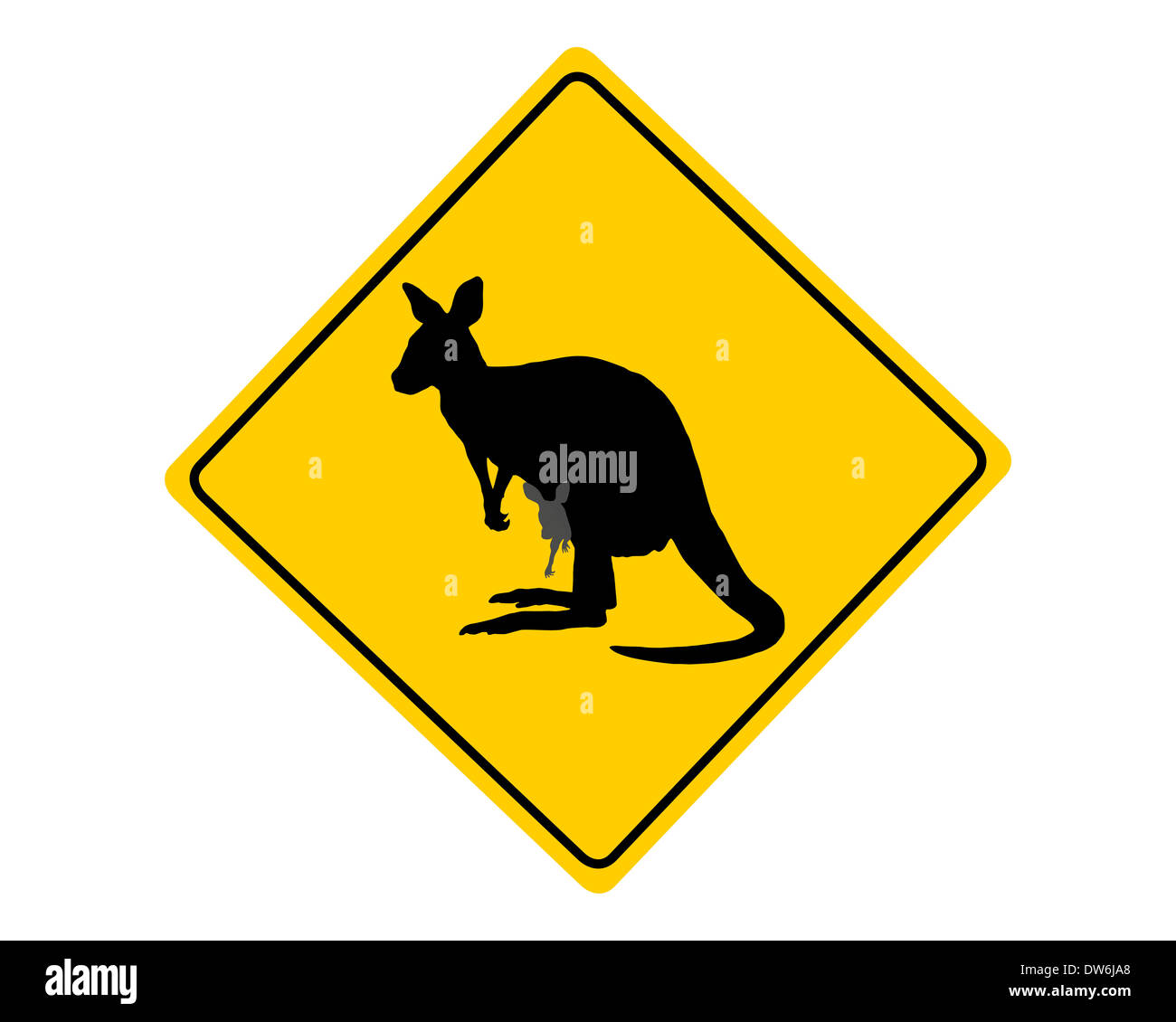 Kangaroo warning sign Stock Photo Alamy