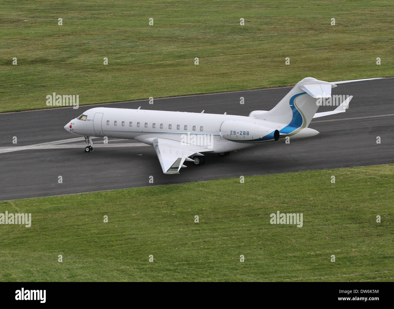 Bombardier, BD7001A10 ZSZBB Global Express executive jet aircraft on the runway at