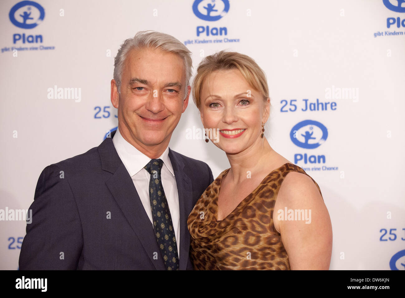 The actor Christoph M. Orth and his girl friend Dana Golombek pose during a benefit gala 25 years Children's Emergency Fund Plan International Germany in Hamburg, Germany, 01 March 2014. Photo: Georg Wendt/dpa Stock Photo