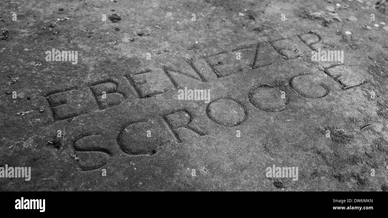 Grave of Ebenezer Scrooge at St Chad's Church, Shrewsbury, Shropshire Stock Photo