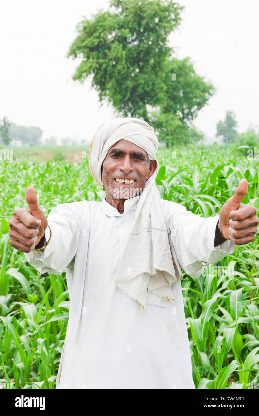 1 Indian farmer standing Stock Photo - Alamy