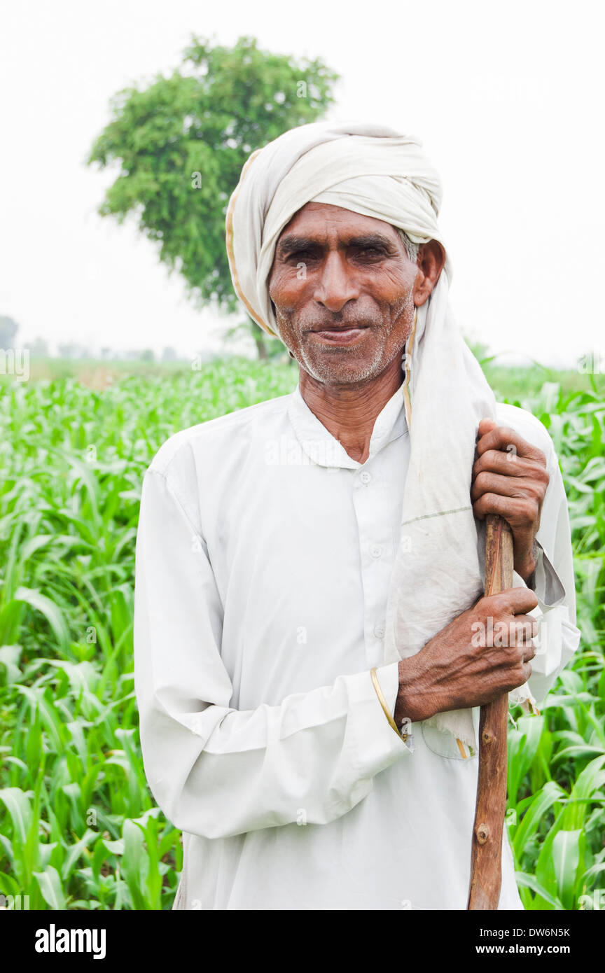 1 Indian farmer standing Stock Photo - Alamy