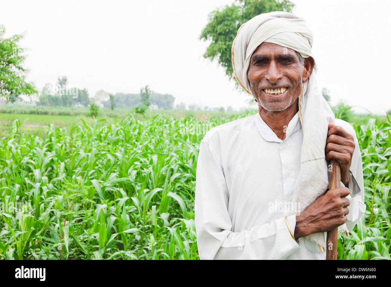 1 Indian farmer standing Stock Photo - Alamy