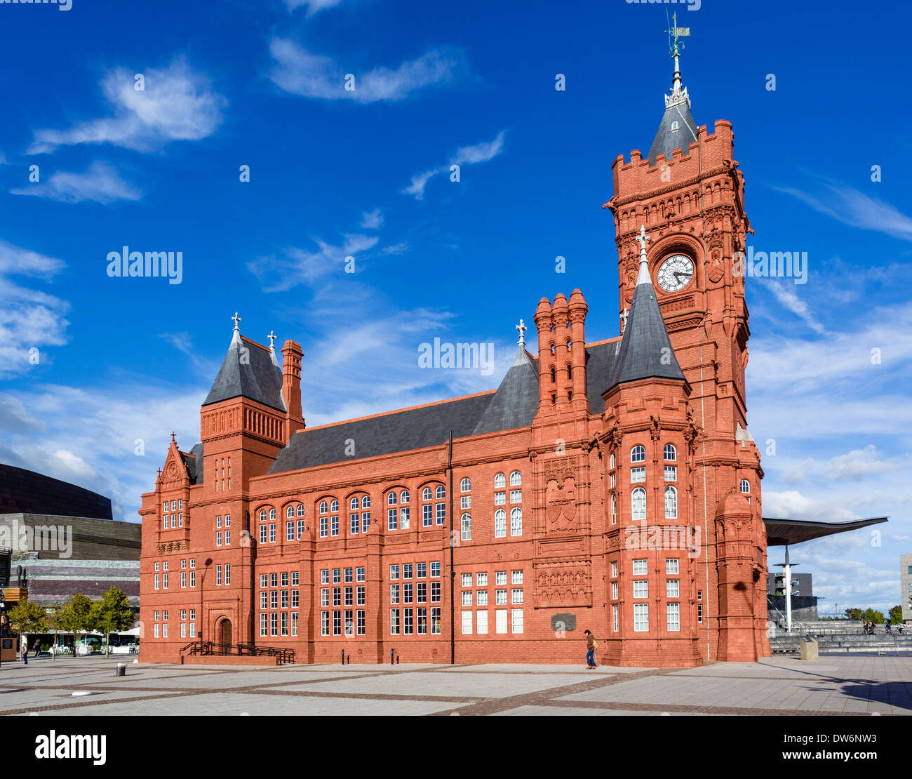 The historic Pierhead Building of the National Assembly for Wales, Cardiff Bay, Cardiff, South Glamorgan, Wales, UK Stock Photo