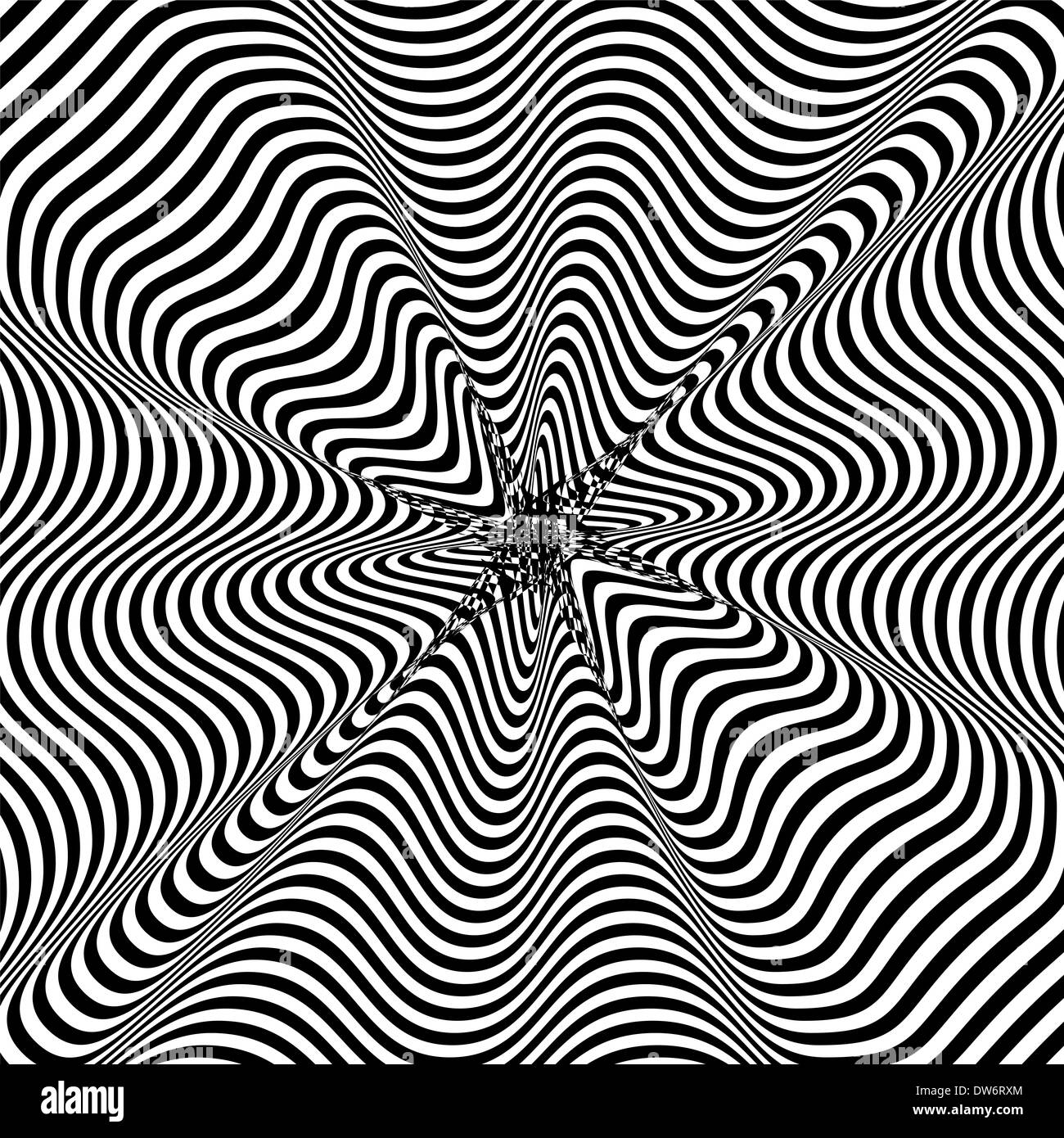 Black and White Hypnotic Background. Vector Illustration Stock Photo ...