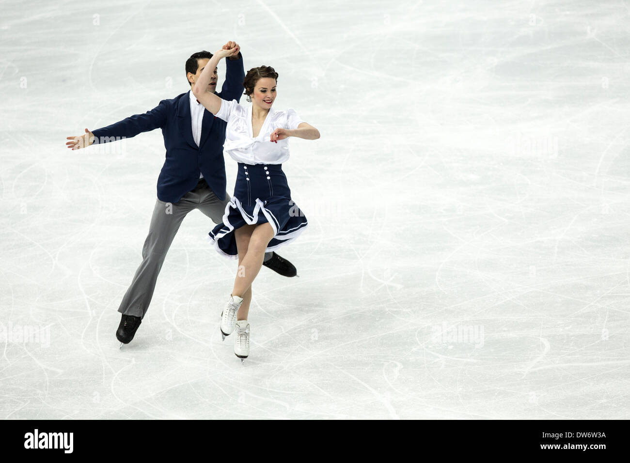 Anna Cappellini and Luca Lanotte (ITA) performing in the Ice Dance short  program at the Olympic Winter Games, Sochi, Russia 2014 Stock Photo - Alamy