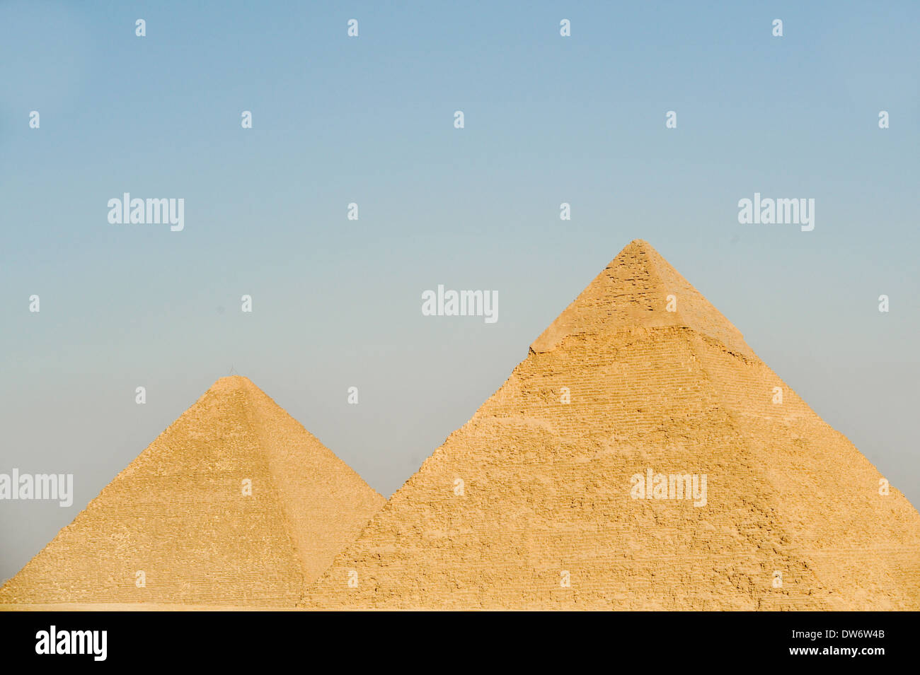 The pyramids of Giza in Egypt. Stock Photo