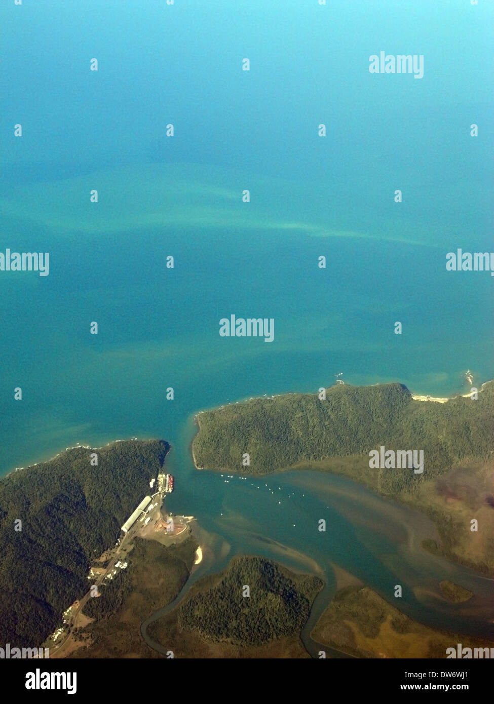 Aerial view of Mourilyan harbour, near Innisfail, Queensland, Australia