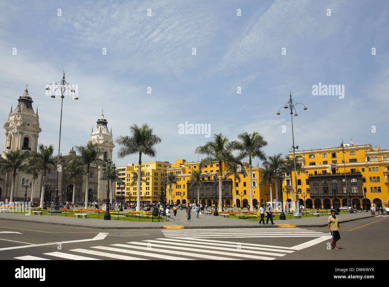 The Plaza Mayor or Plaza de Armas of Lima, Lima, Peru Stock Photo - Alamy