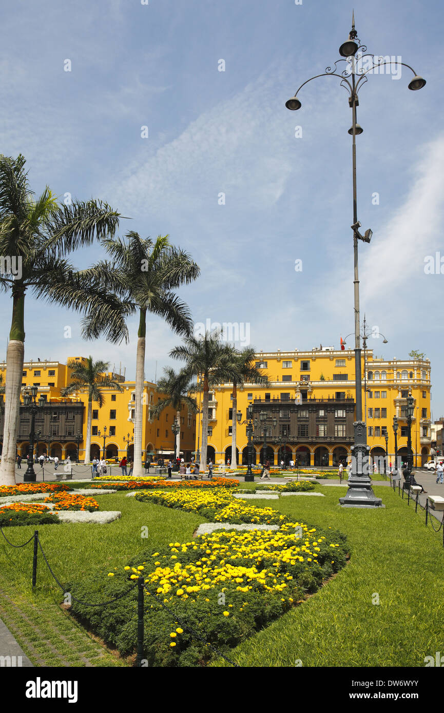 The Plaza Mayor or Plaza de Armas of Lima, Lima, Peru Stock Photo - Alamy