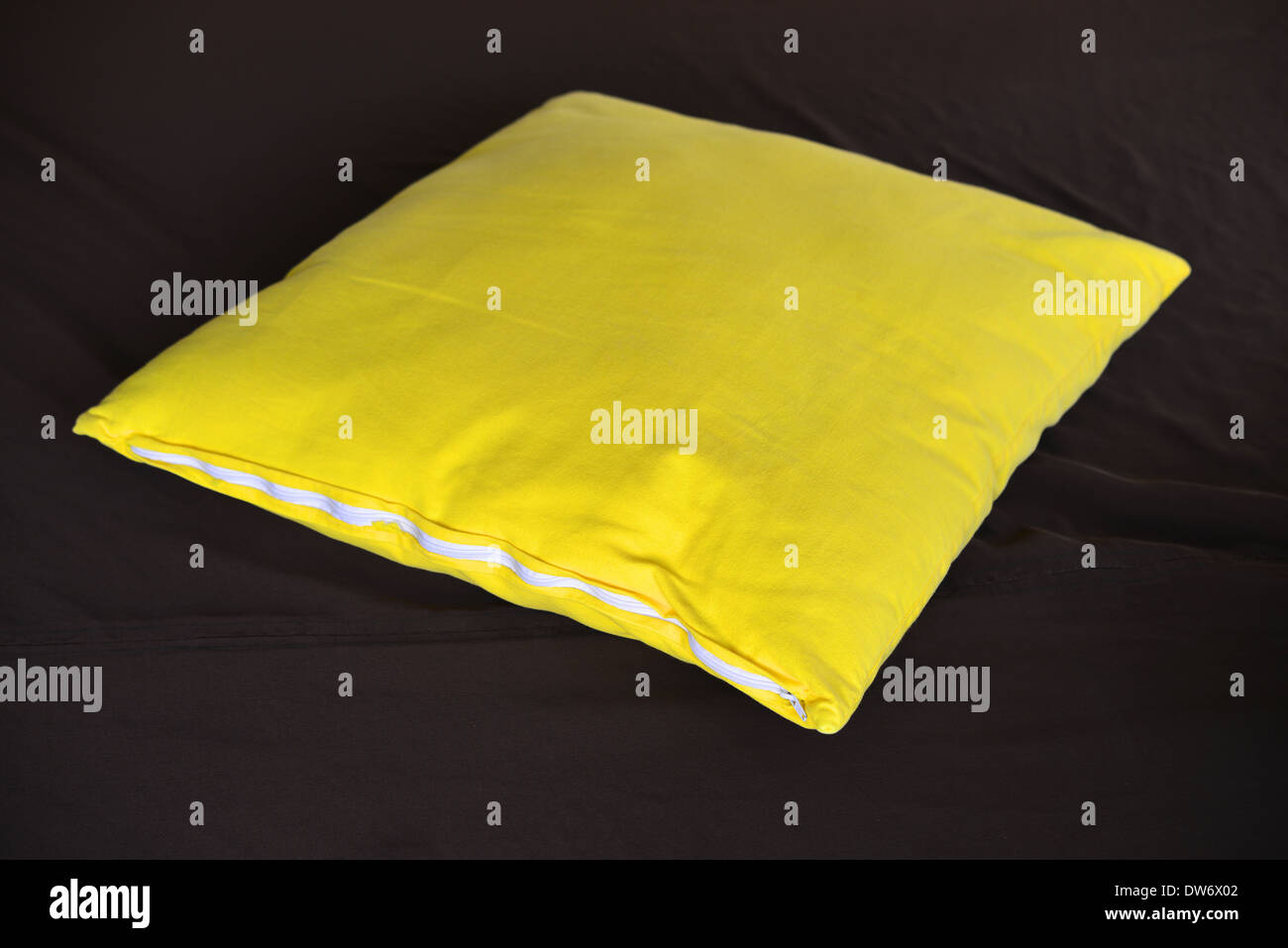 Yellow pillow Stock Photo