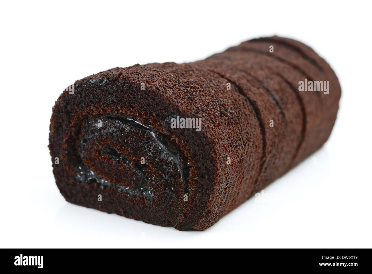chocolate swiss roll Stock Photo