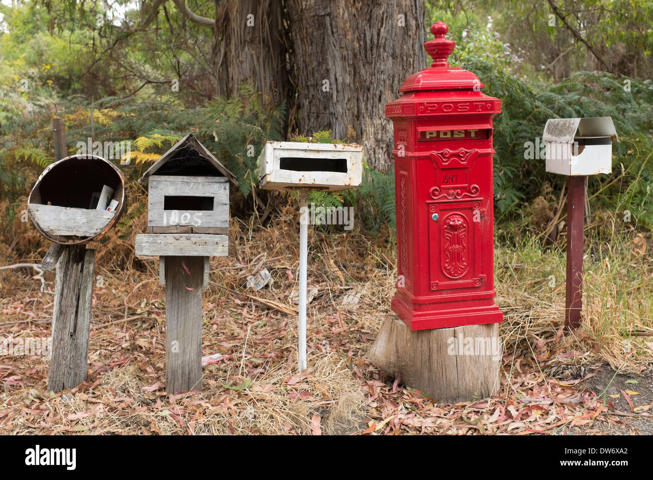 Rural mailboxes on country road hires stock photography and images Alamy