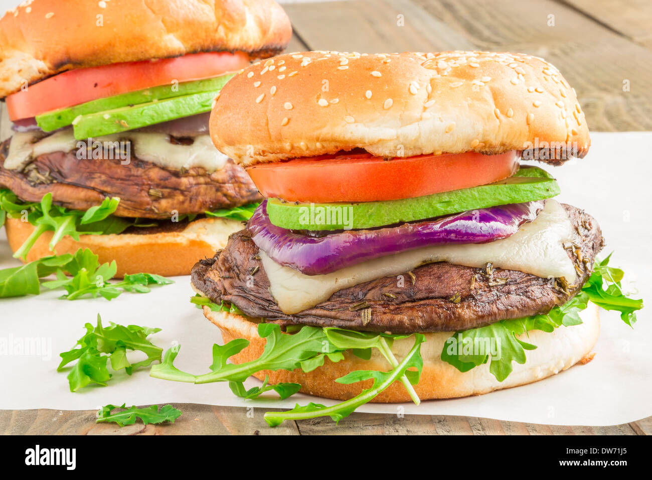 Mushroom and swiss cheese burger hires stock photography and images Alamy