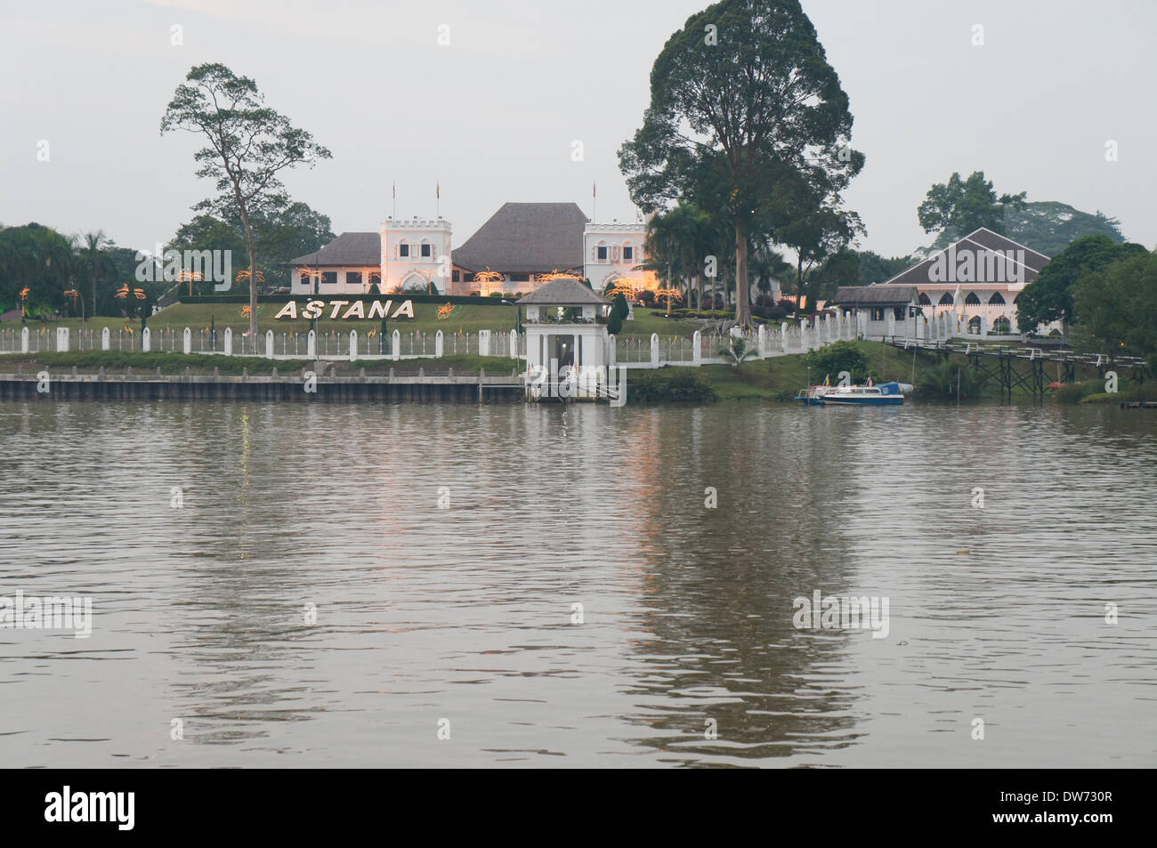 Astana palace in Kuching,on the northern bank of Sarawak River, opposite Kuching Waterfront, official residence of the governor Stock Photo