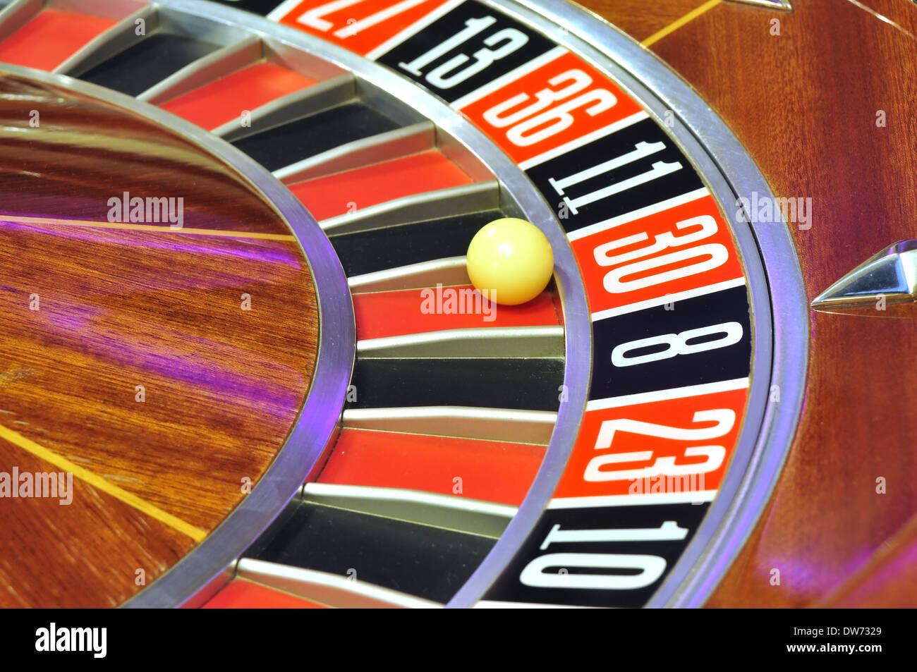 Image With A Casino Roulette Wheel With The Ball On Number 30 Stock Photo Alamy