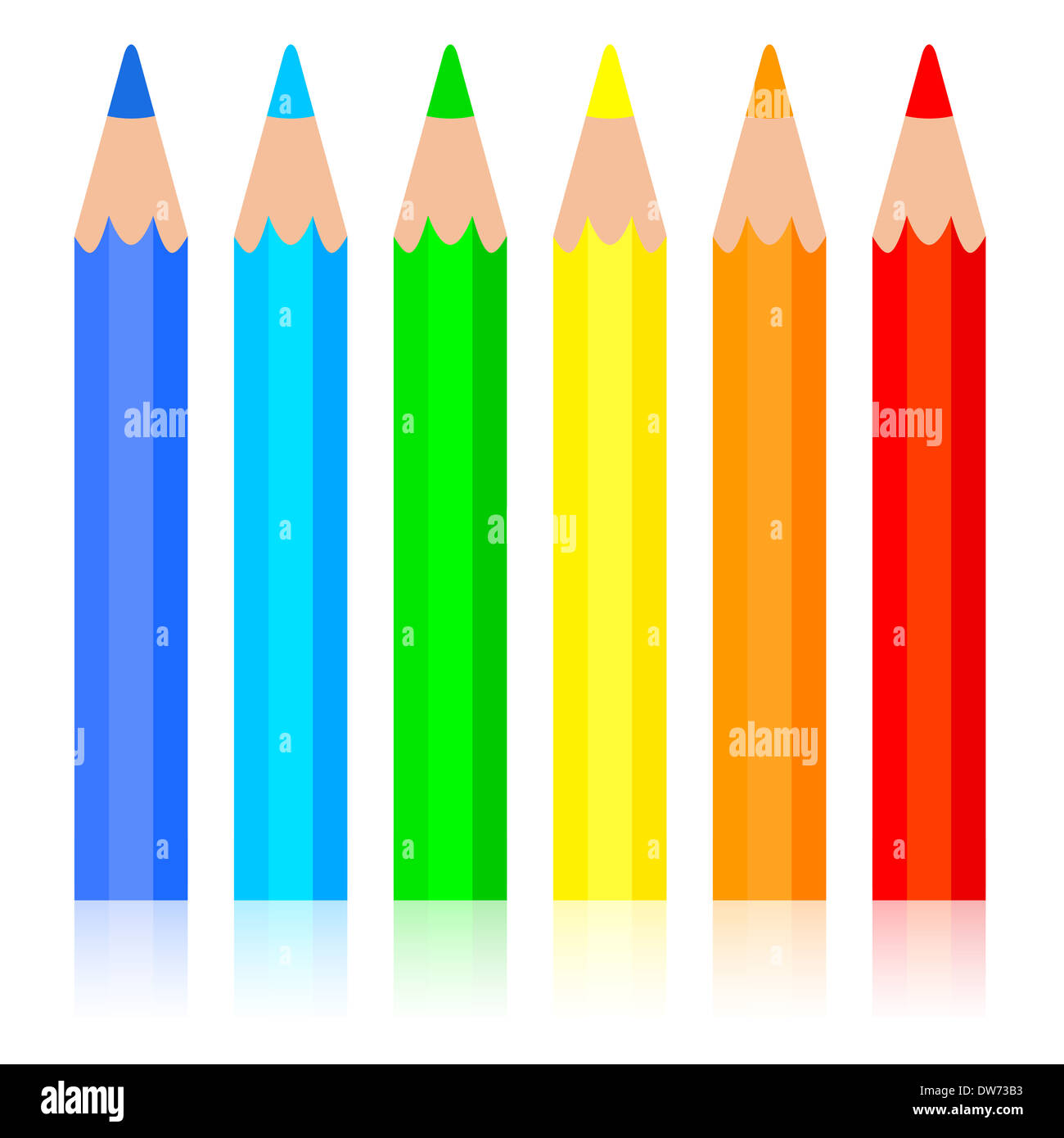 Set of colored pencil, vector illustration Stock Photo Alamy
