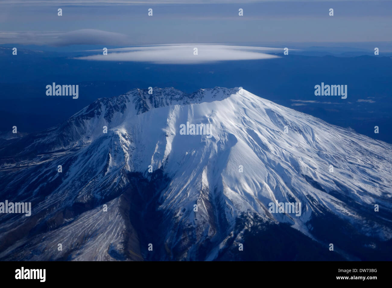 Aerial view of Mt. St. Helens, Washington. Stock Photo