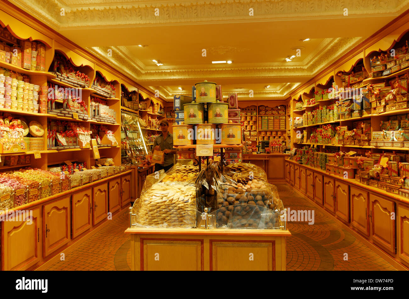 Inside a Parisian sweet shop Stock Photo - Alamy