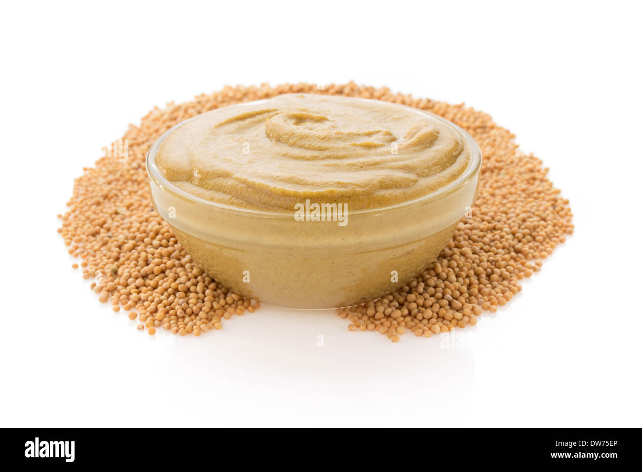 mustard sauce in bowl isolated on white background Stock Photo - Alamy