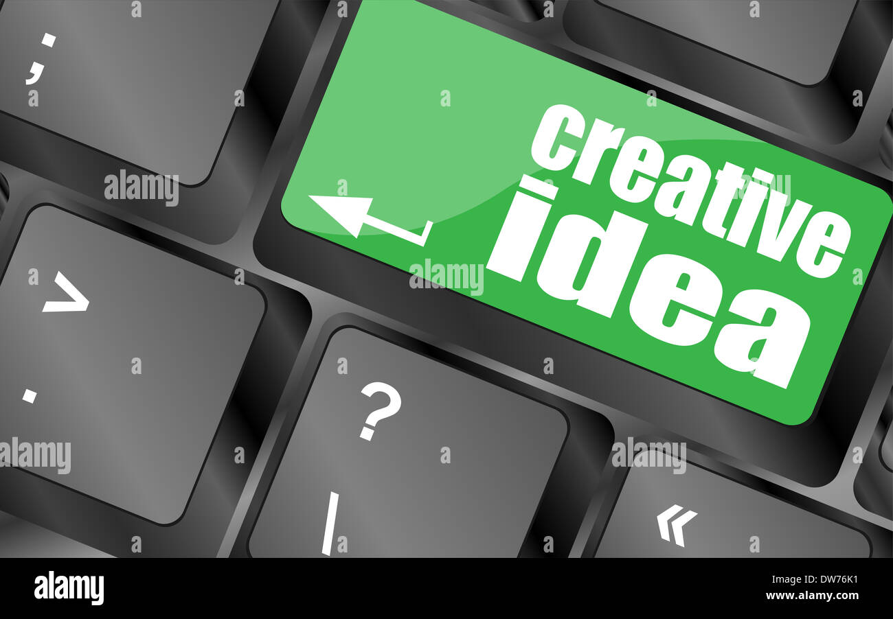 creative idea on computer keyboard key button Stock Photo - Alamy