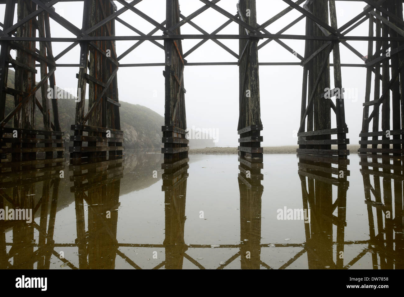 The Pudding Creek Trestle fog Fort Bragg Ten Mile Beach Trail