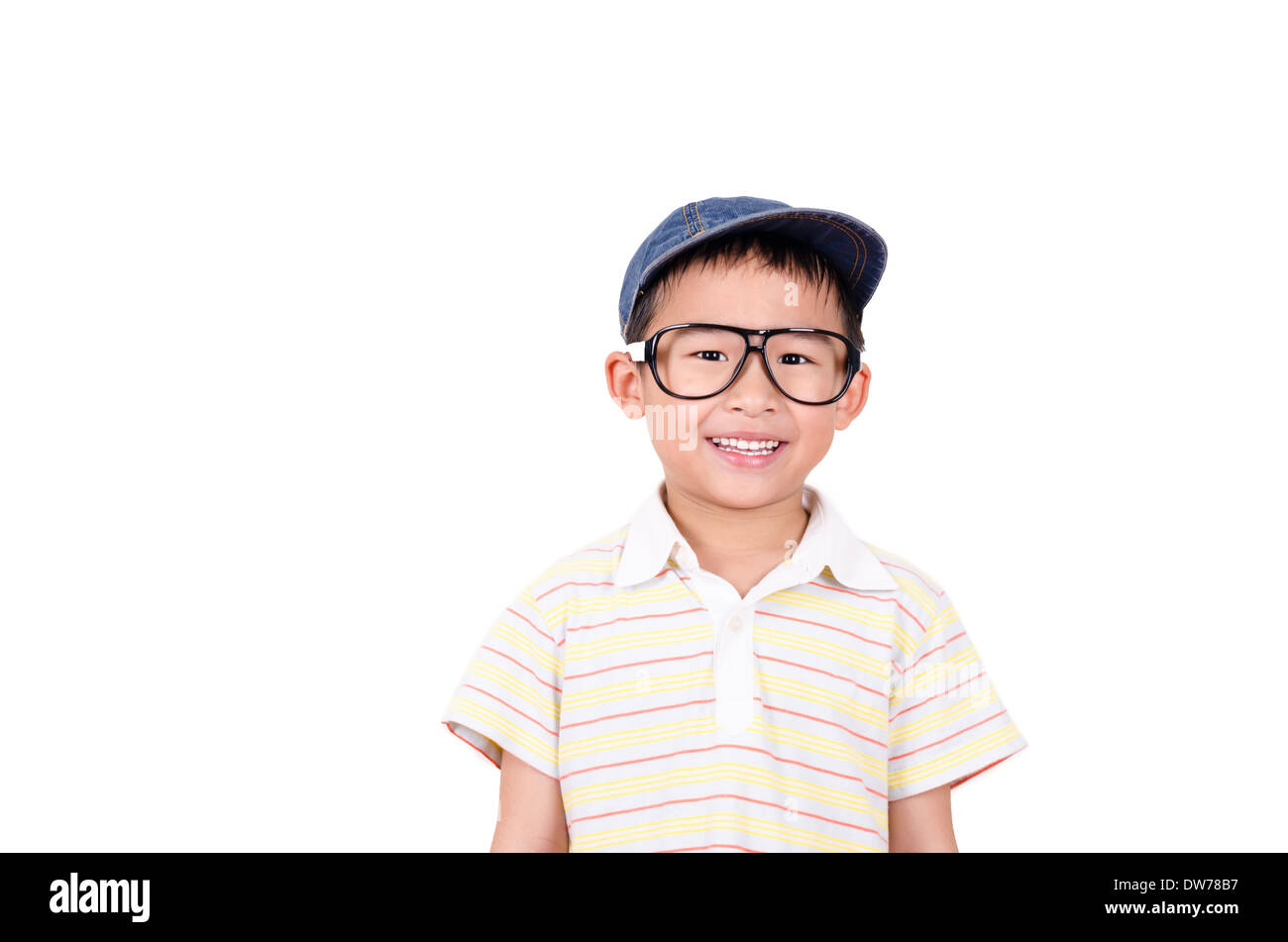 Cute boy smiling on the white background Stock Photo