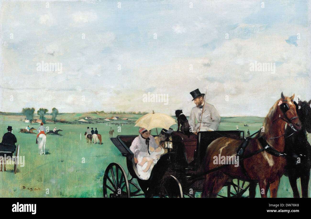 Edgar Degas, At the Races in the Countryside 1869 Oil on canvas. Museum of Fine Arts Boston, USA. Stock Photo