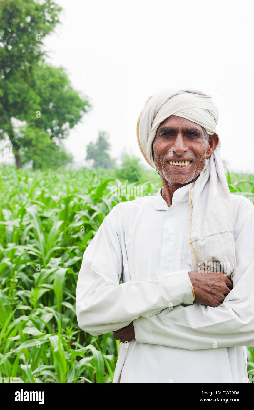 1 Indian farmer standing Stock Photo - Alamy