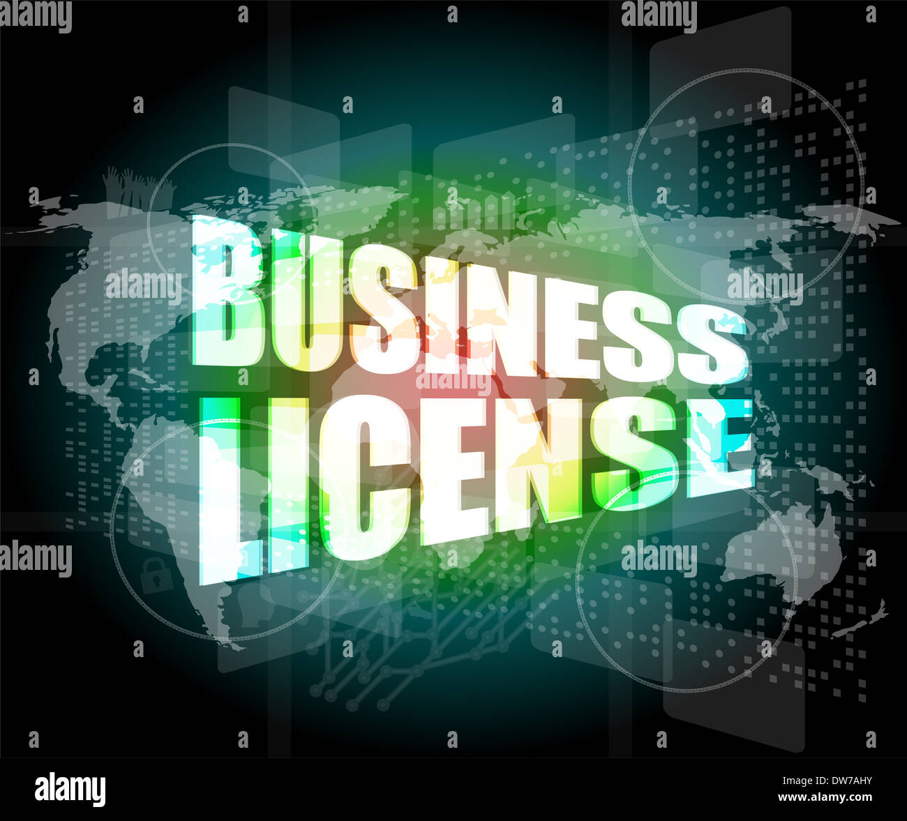 business license on digital touch screen Stock Photo Alamy