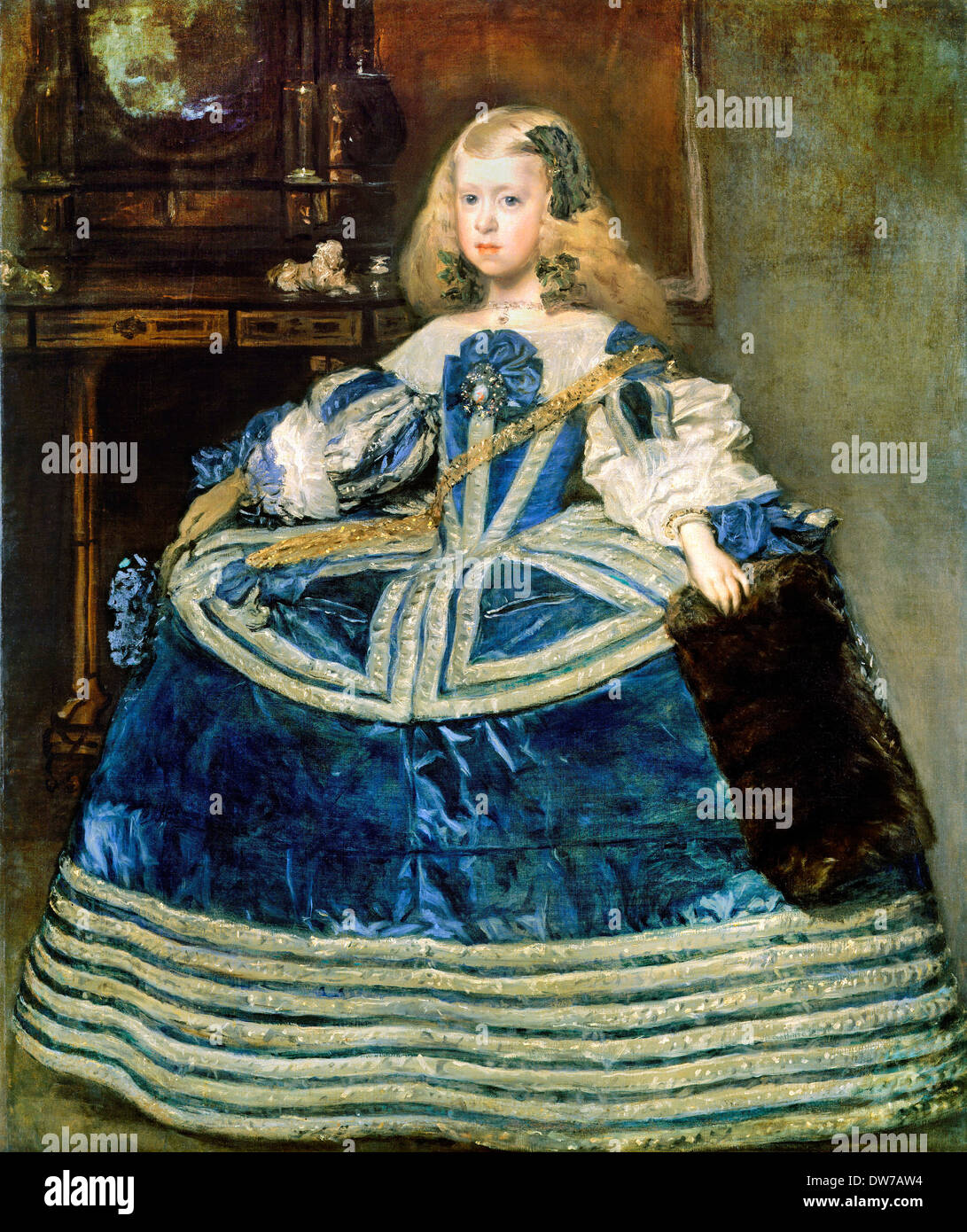 Diego Rodriguez de Silva y Velazquez, Infanta Margarita Teresa in a Blue Dress 1659 Oil on canvas. Kunsthistorisches Museum, Vie Stock Photo