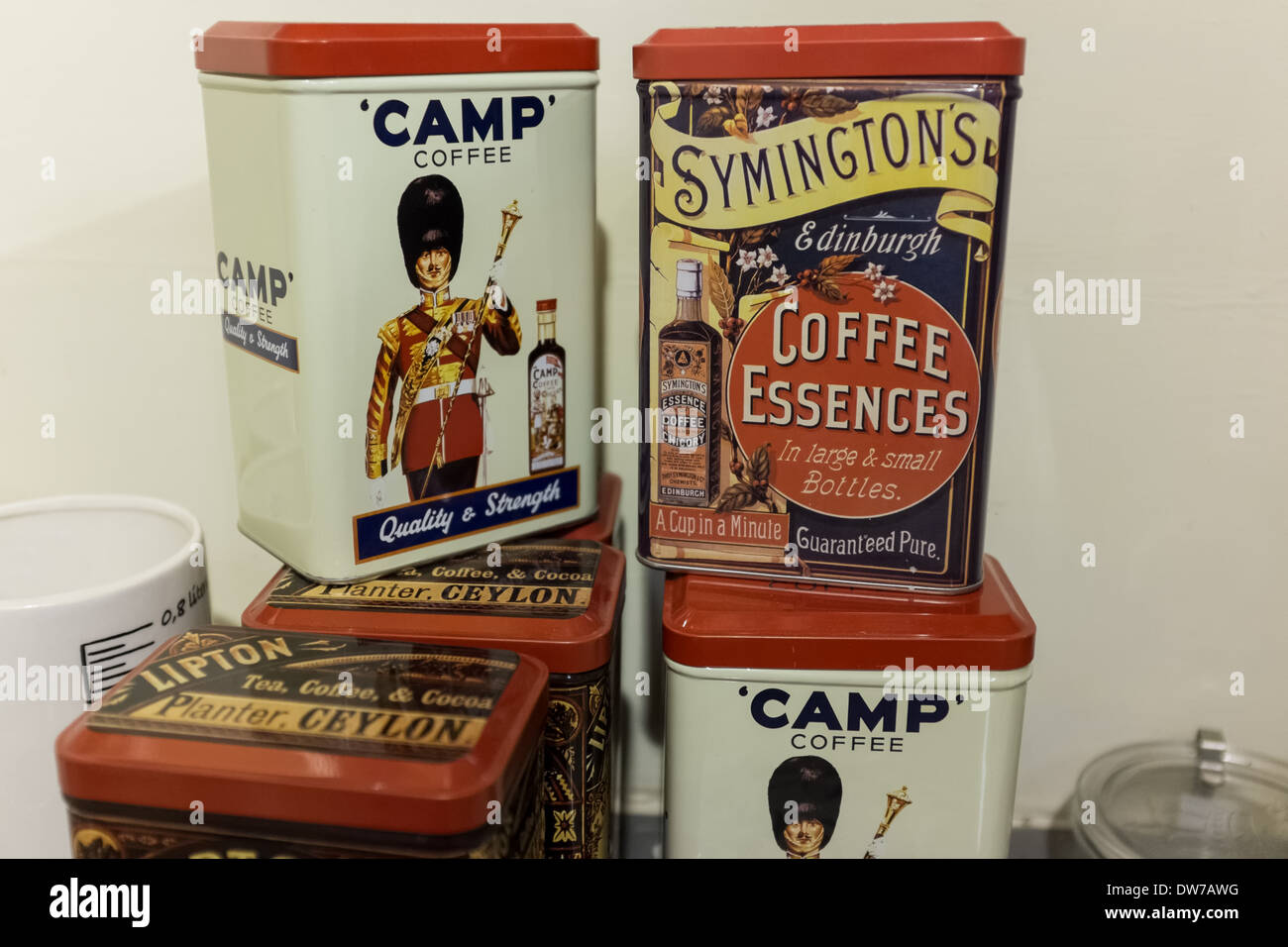 Coffee Tins Stock Photo