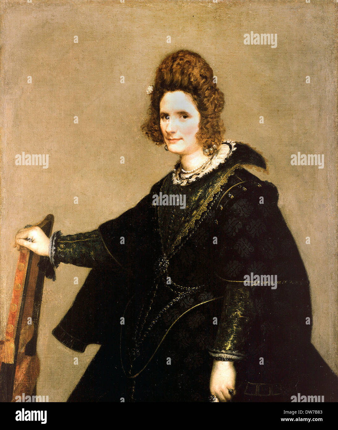 Diego Rodriguez de Silva y Velazquez, Portrait of a Lady. Circa 1630. Oil on canvas. Gemaldegalerie, Berlin, Germany. Stock Photo