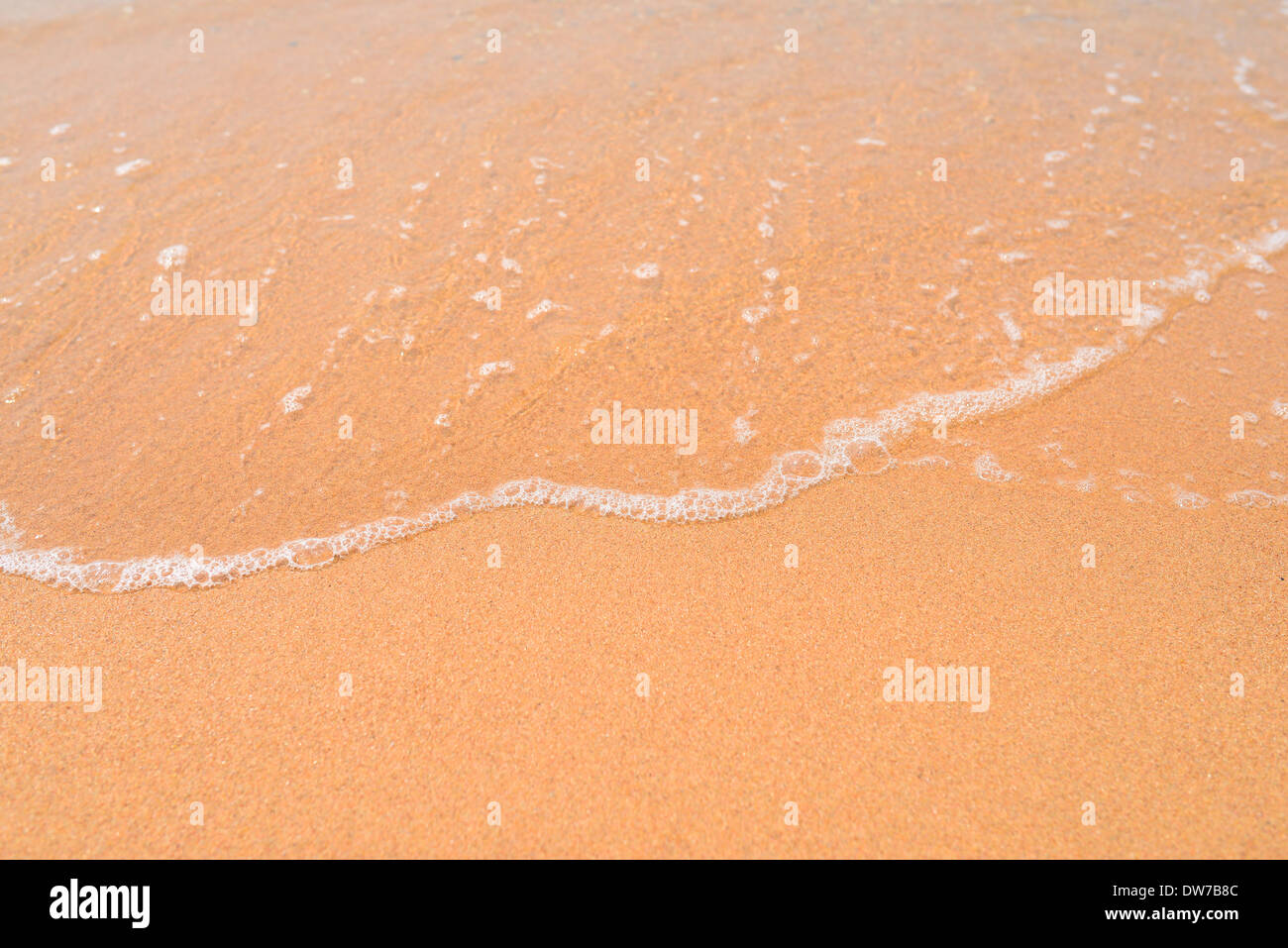 wave on a sandy beach Stock Photo