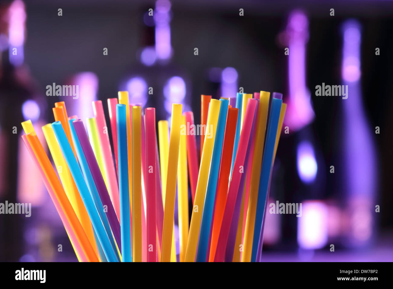 Drinking straws on a bar Stock Photo - Alamy