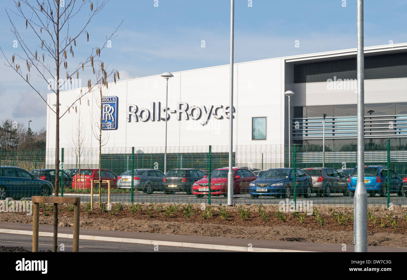 New Rolls Royce aero engine factory in Washington, Sunderland, Tyne and Wear, England, UK Stock Photo