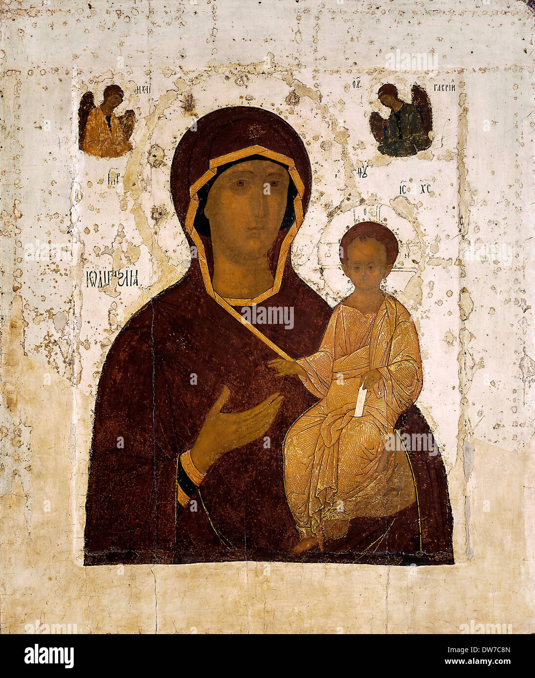 Dionisius, Our Lady of Guide of Wayfarers (Odigitria) 1482 Tempera on wood. Tretyakov Gallery, Moscow, Russia. Stock Photo