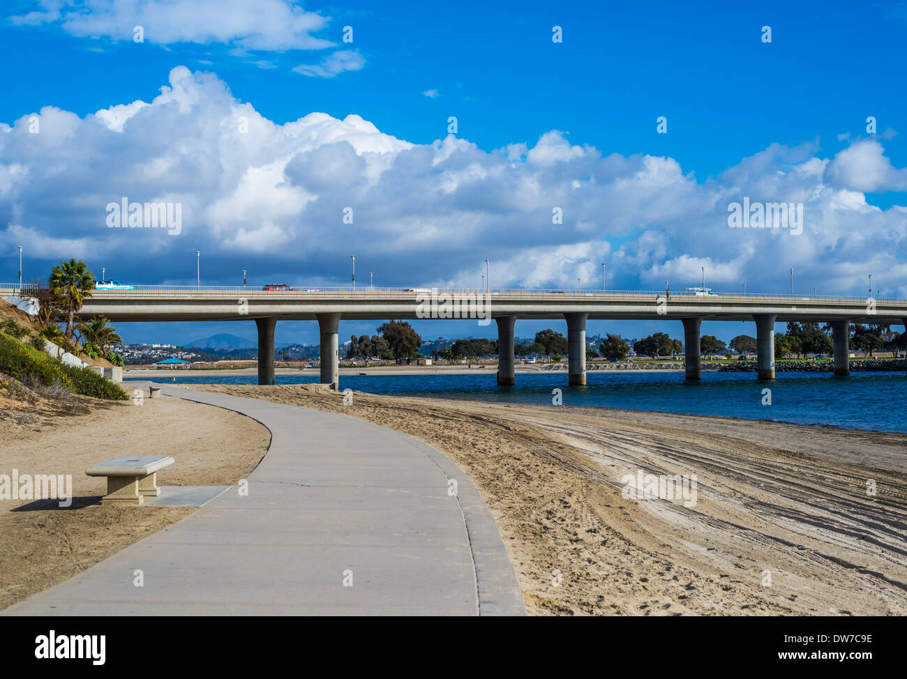Ingraham Street Bridge at Mission Bay Park. San Diego, California