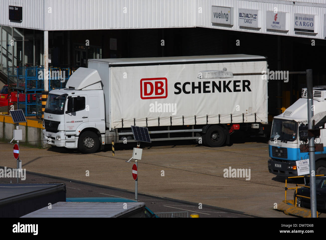 TRUCKS LORRIES CARGO   DB SCHENKER Stock Photo