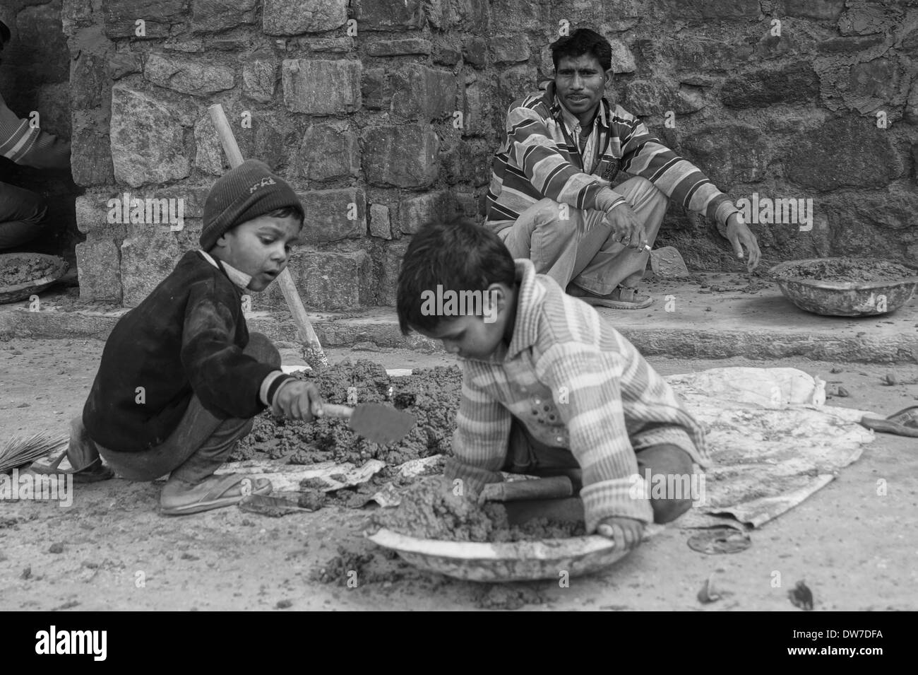 Child labor in India Stock Photo