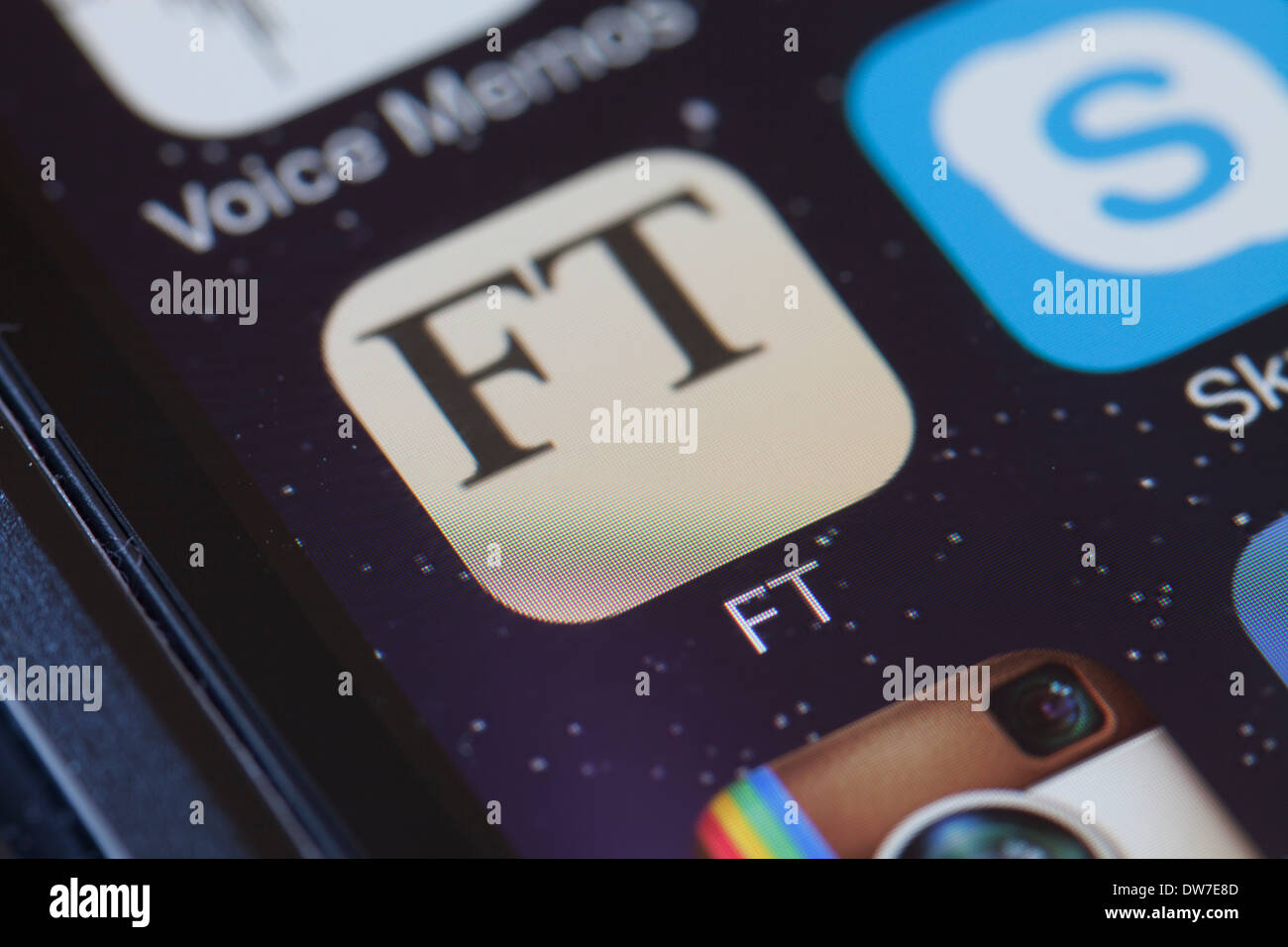 Financial Times app icon on mobile phone. Stock Photo