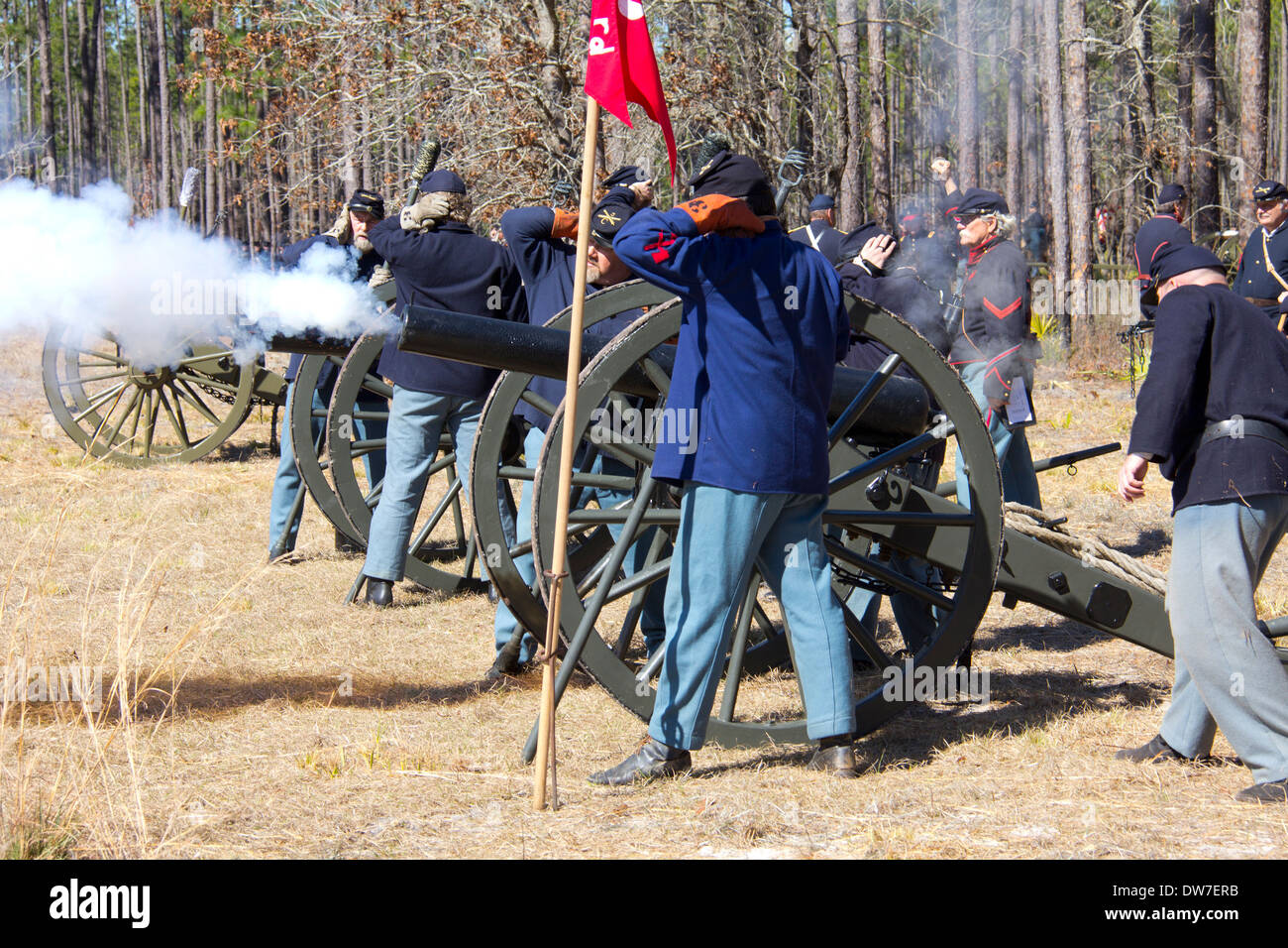 Reenactment at Olustee Battlefield Historic State Park near Lake City, Florida, USA Stock Photo